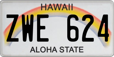 HI license plate ZWE624