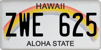HI license plate ZWE625