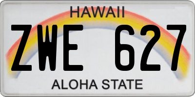HI license plate ZWE627