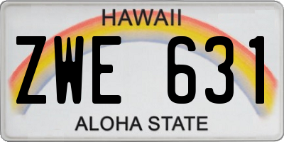 HI license plate ZWE631