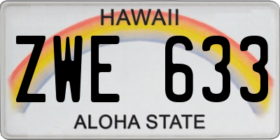 HI license plate ZWE633