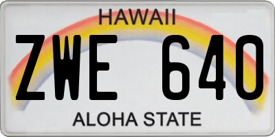 HI license plate ZWE640