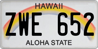 HI license plate ZWE652