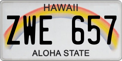 HI license plate ZWE657