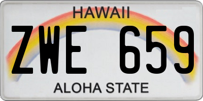 HI license plate ZWE659