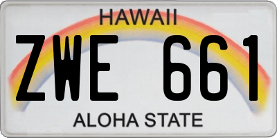 HI license plate ZWE661