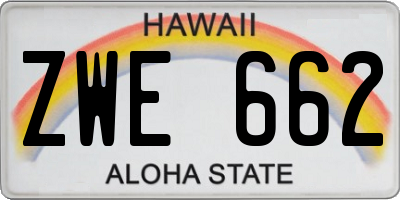 HI license plate ZWE662