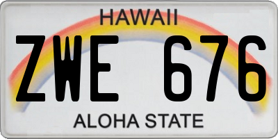 HI license plate ZWE676