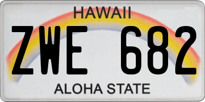 HI license plate ZWE682