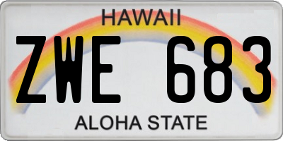 HI license plate ZWE683
