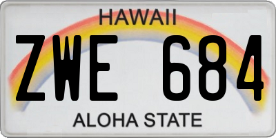 HI license plate ZWE684