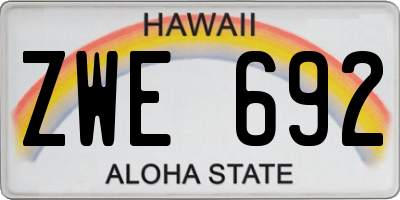 HI license plate ZWE692