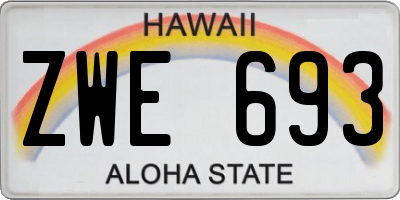 HI license plate ZWE693