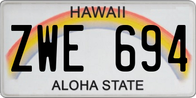 HI license plate ZWE694