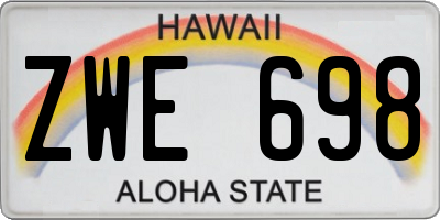 HI license plate ZWE698