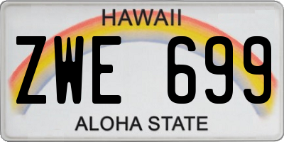 HI license plate ZWE699