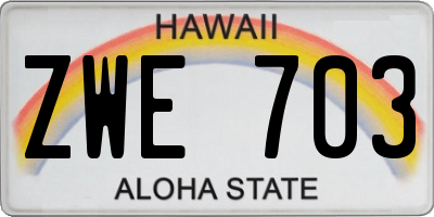 HI license plate ZWE703