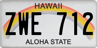 HI license plate ZWE712