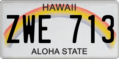 HI license plate ZWE713