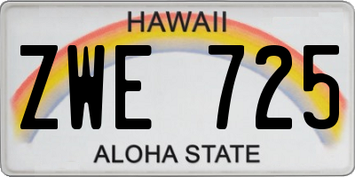 HI license plate ZWE725