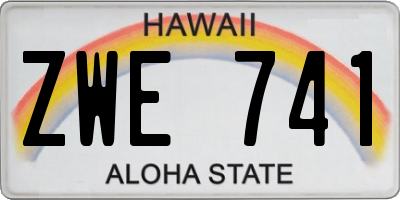HI license plate ZWE741