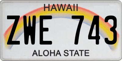 HI license plate ZWE743