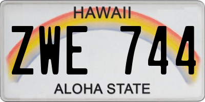 HI license plate ZWE744