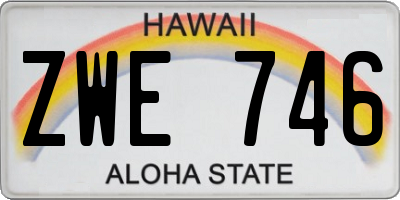 HI license plate ZWE746