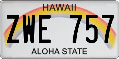 HI license plate ZWE757