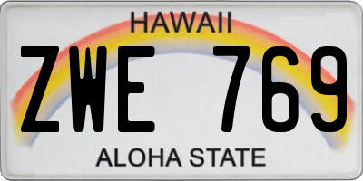 HI license plate ZWE769