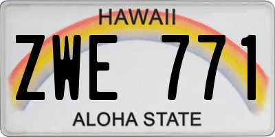 HI license plate ZWE771
