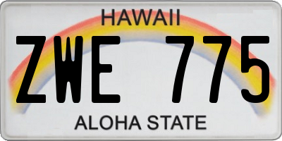 HI license plate ZWE775