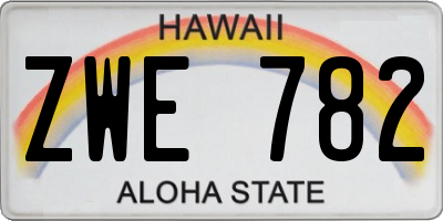 HI license plate ZWE782