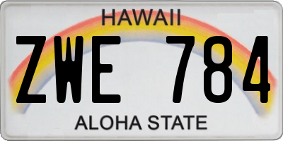 HI license plate ZWE784