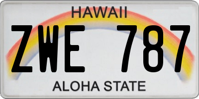 HI license plate ZWE787