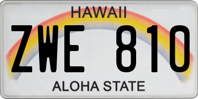 HI license plate ZWE810