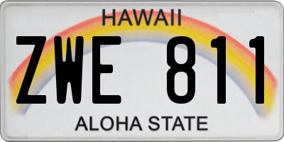 HI license plate ZWE811