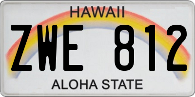 HI license plate ZWE812