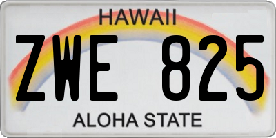 HI license plate ZWE825