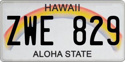 HI license plate ZWE829