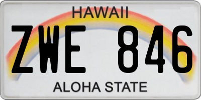HI license plate ZWE846