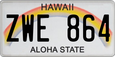 HI license plate ZWE864