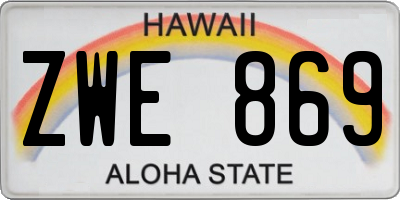 HI license plate ZWE869