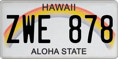 HI license plate ZWE878