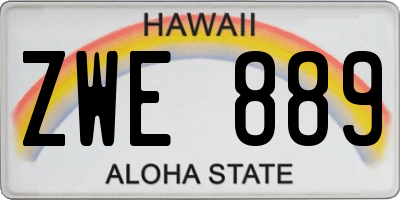 HI license plate ZWE889