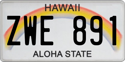 HI license plate ZWE891