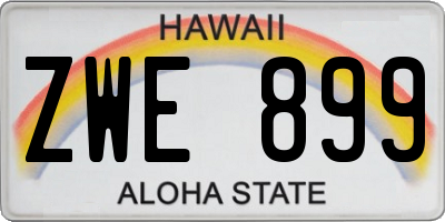HI license plate ZWE899