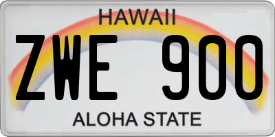 HI license plate ZWE900