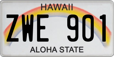 HI license plate ZWE901