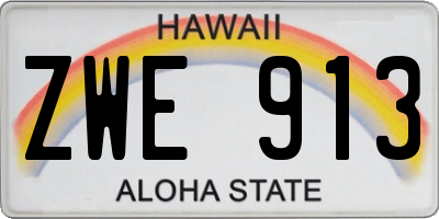 HI license plate ZWE913